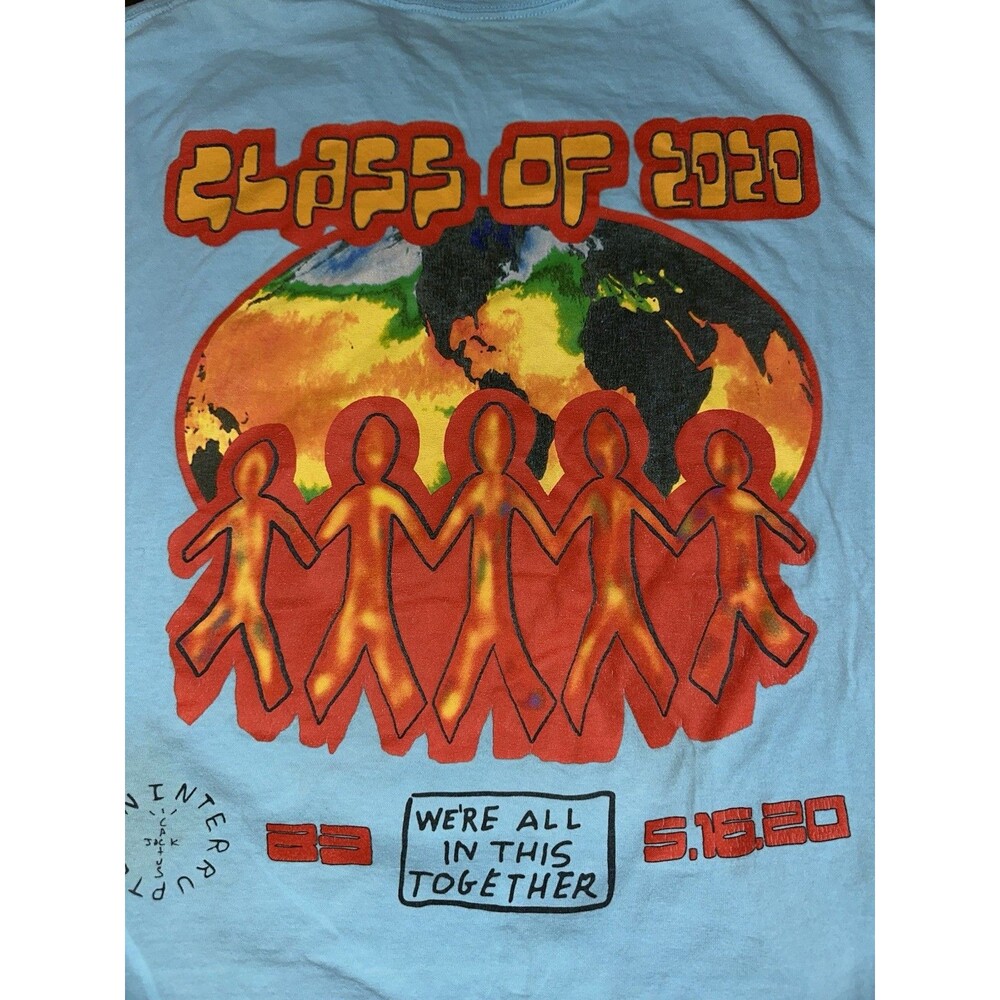 Travis Scott Cactus Jack Class Of 2020 Graphic T-shirt Men XLarge Blue Music